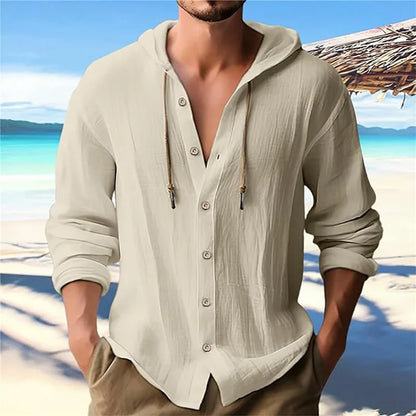 Men's Hooded Long Sleeve Beach Shirt