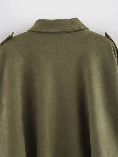 Qadın Bomber Gödəkçələri Paltolar Moda Vintage Dəbli Yaxalıq