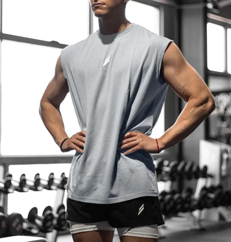 Qolsuz T-shirt Kişilər üçün Tez quruyan Fitnes Bodibildinq Köynək Kişi Moda Basketbol Jilet Tor Nəfəs ala bilən Yay İdman Zalı Maykası Kişilər üçün