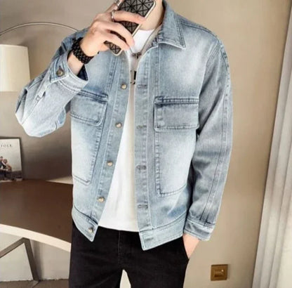 Men's Denim Jacket Short - Casual Slim Korean