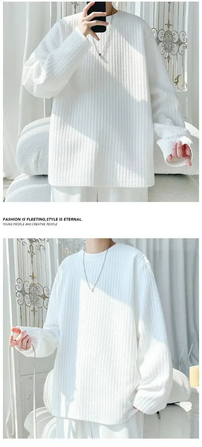 Men's Casual Loose Long Sleeve Base Shirt