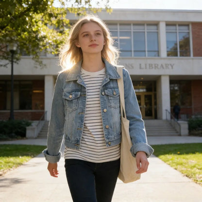 Women's Slim Fit Denim Jacket Washed Spring