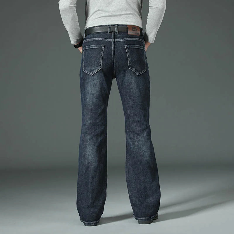 Men's Flared Boot Cut Jeans - Designer Classic High Waist