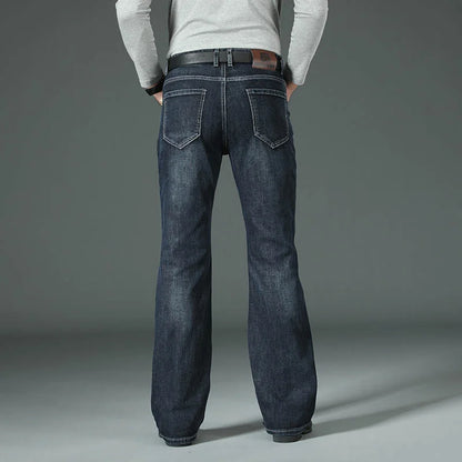 Men's Flared Boot Cut Jeans - Designer Classic High Waist