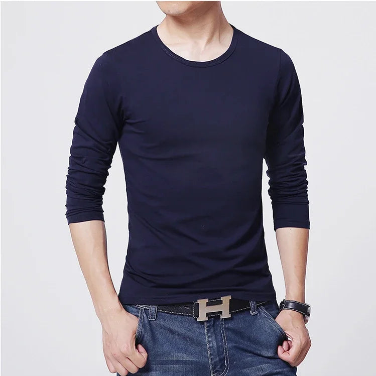 Men's Slim Fit O-Neck Long Sleeve T-Shirt 2025