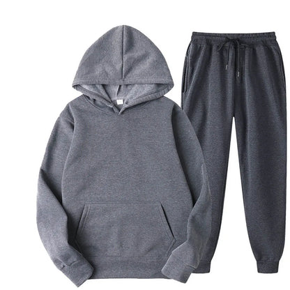 Men's Hoodie & Drawstring Pants Tracksuit Set