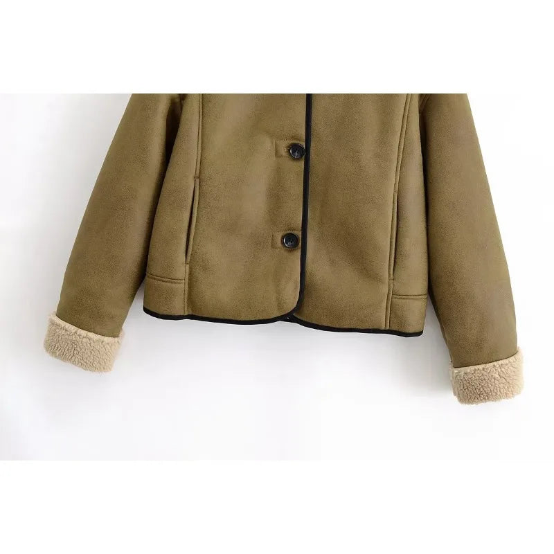 CharmChant Women's shearling jacket Leather Jackets fashion Winter 2025 Sheepskin Coat Female New in Coats warm Outerwears