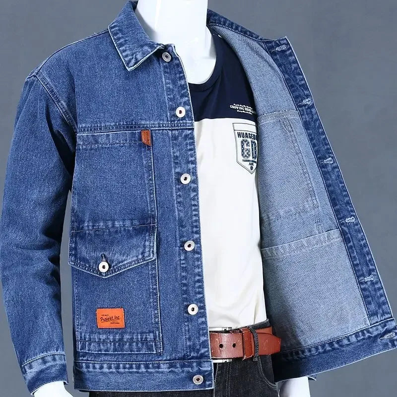 Men's Wool-Lined Denim Jacket - Winter