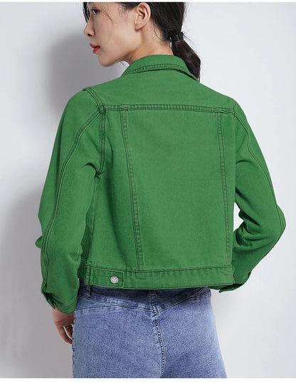 Women's Casual Short Denim Jacket Korean