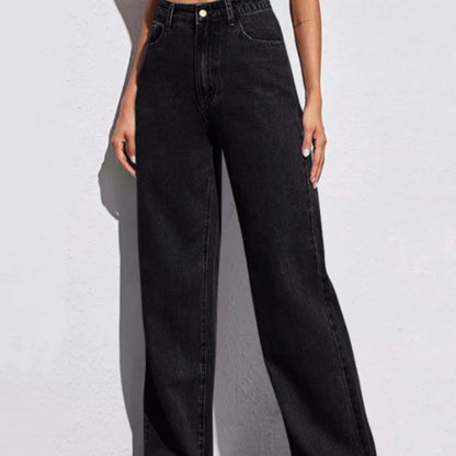Wide-Legged Jeans Europe - Autumn Spring High-Waisted Straight Thin