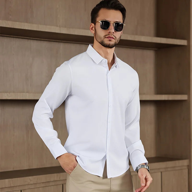 Men's Wrinkle-Free Business Casual Shirt
