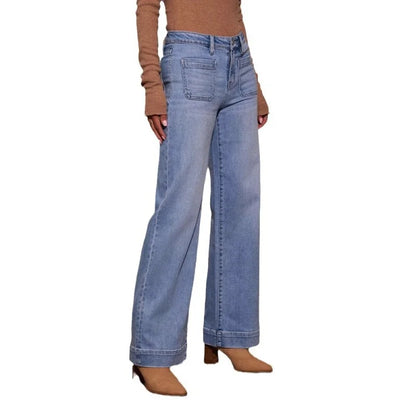 Women's High-Waisted Jeans 2025 Spring Wide-Leg Retro