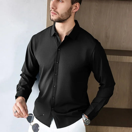 Men's Wrinkle-Free Business Casual Shirt