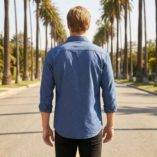 Men's Urban Streetwear Denim Shirt 2025