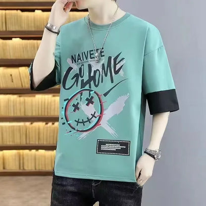 Kişilər üçün T-shirt 2026 Yeni Kişi Geyimləri Dəbli Fitnes Küçə Geyimi Anime O-Yaxalı Gündəlik T-shirt Kişi Oversize Y2k Köynəklər Kişi T-shirtləri