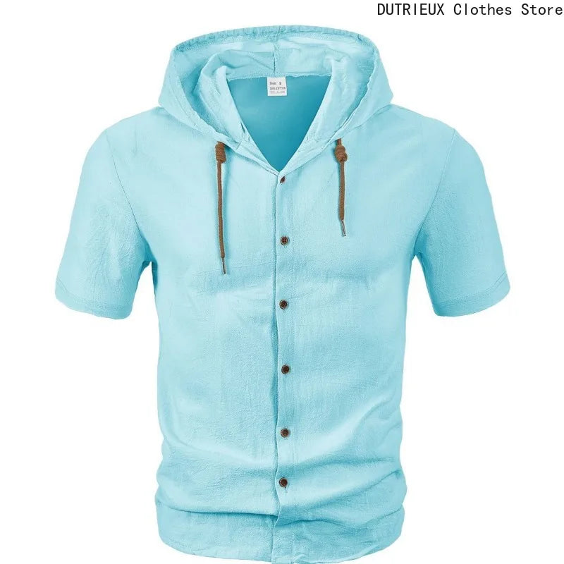 Men's Linen Short Sleeve Beach Shirt