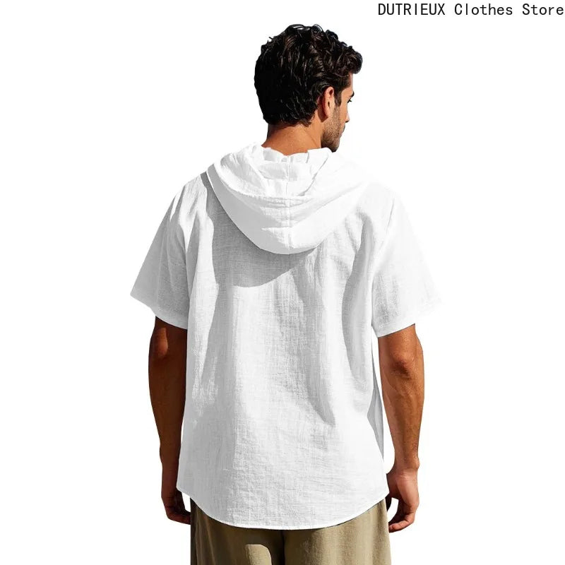 Men's Linen Short Sleeve Beach Shirt