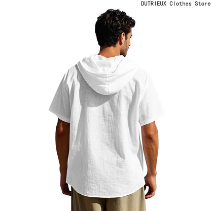 Men's Linen Short Sleeve Beach Shirt