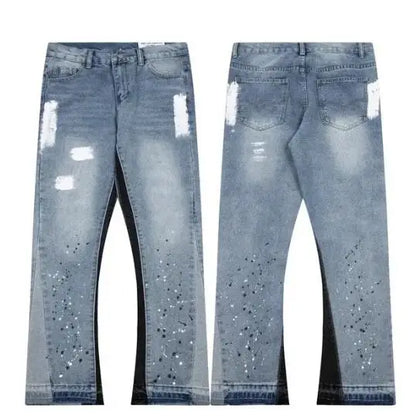 American Bell-Bottom Jeans - Boş Gündəlik Mürəkkəb Birləşdirici Şalvar