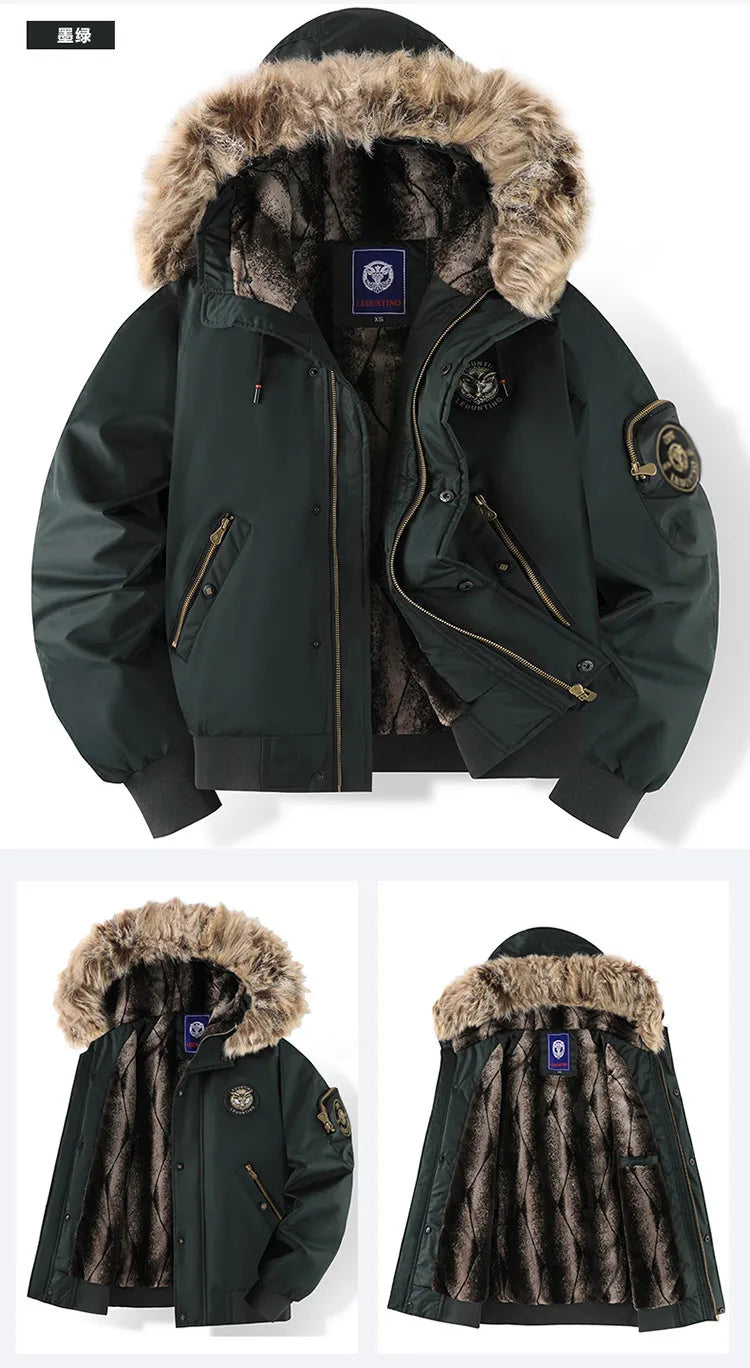 Men's Thick Padded Winter Coat - Warm Hooded Jacket