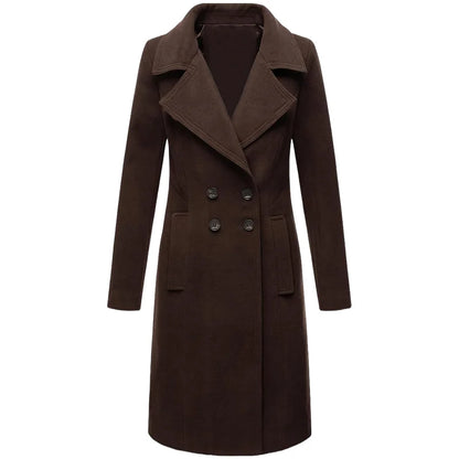 Women's Warm Winter Coat - Wool Blend Lined Jacket