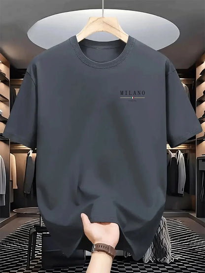 Men's Loose Round-Neck t-shirt | Comfortable Fabric, Casual Style, Lightweight Elasticity, Single Color Design