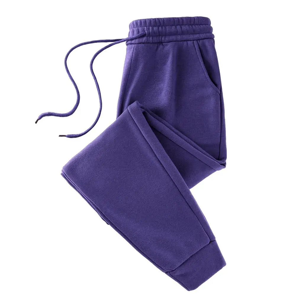 Women Casual Pants Autumn Winter Fleece Sweatpants