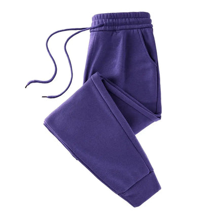 Women Casual Pants Autumn Winter Fleece Sweatpants