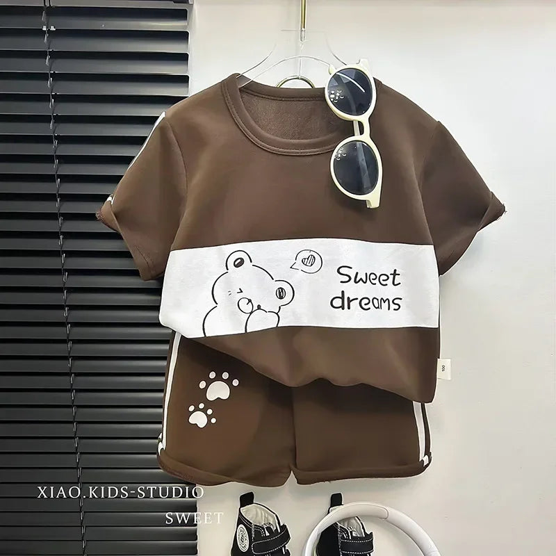 Kids Cotton Short Sleeve Top & Shorts Set