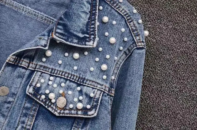 Denim Coat Women Turn Down Collar 2024