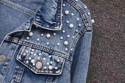 Denim Coat Women Turn Down Collar 2024