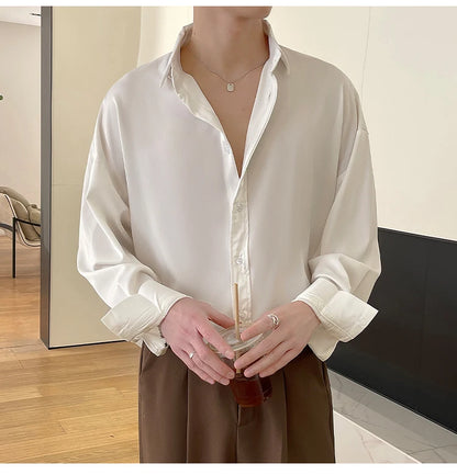 Men's Oversized Ice Silk Formal Shirt