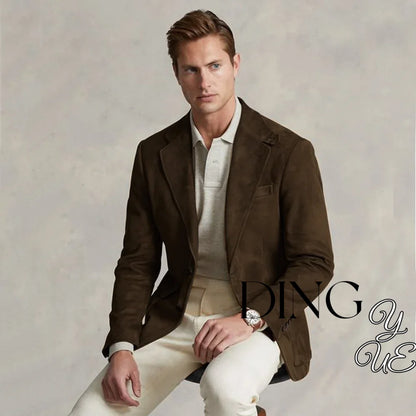 Men's Suede Single Breasted Luxury Blazer