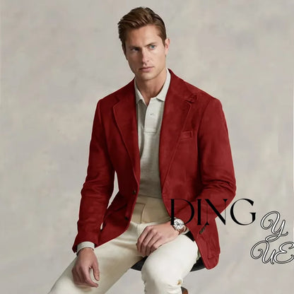 Men's Suede Single Breasted Luxury Blazer