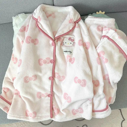 Women's Hello Kitty Flannel Pajamas - Cozy Winter Sleepwear