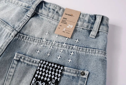 Men's Retro Embroidered Workwear Jeans