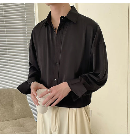 Men's Oversized Ice Silk Formal Shirt