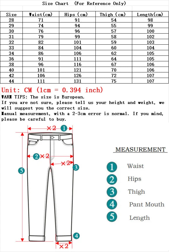 Wine Red Jeans Men - Fashion Casual Classic Business Straight