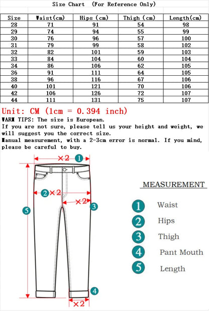 Wine Red Jeans Men - Fashion Casual Classic Business Straight