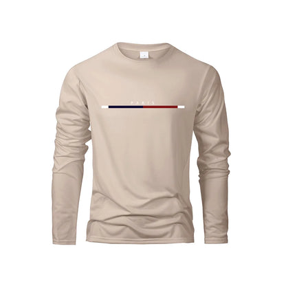 Men's Paris Print Casual Long Sleeve T-Shirt