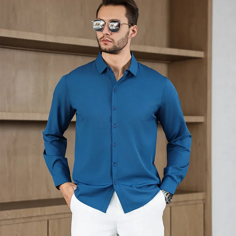 Men's Wrinkle-Free Business Casual Shirt