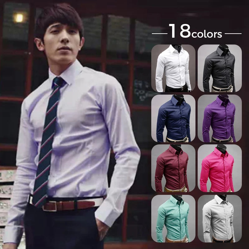 Men's Slim Fit Formal Dress Shirt