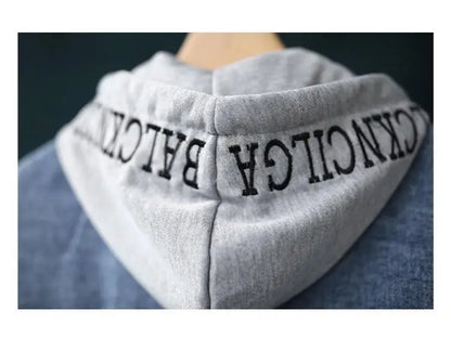 Korean Denim Jacket Women Hooded Vintage