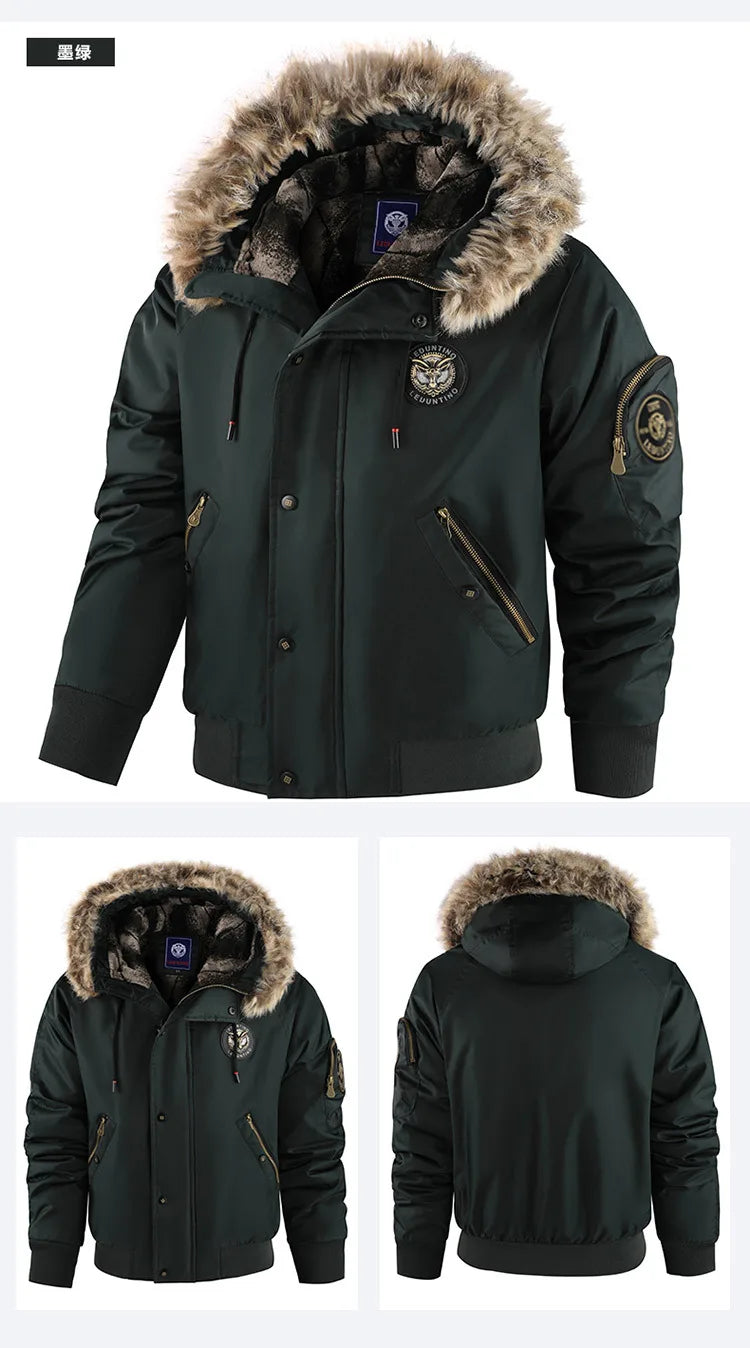Men's Thick Padded Winter Coat - Warm Hooded Jacket