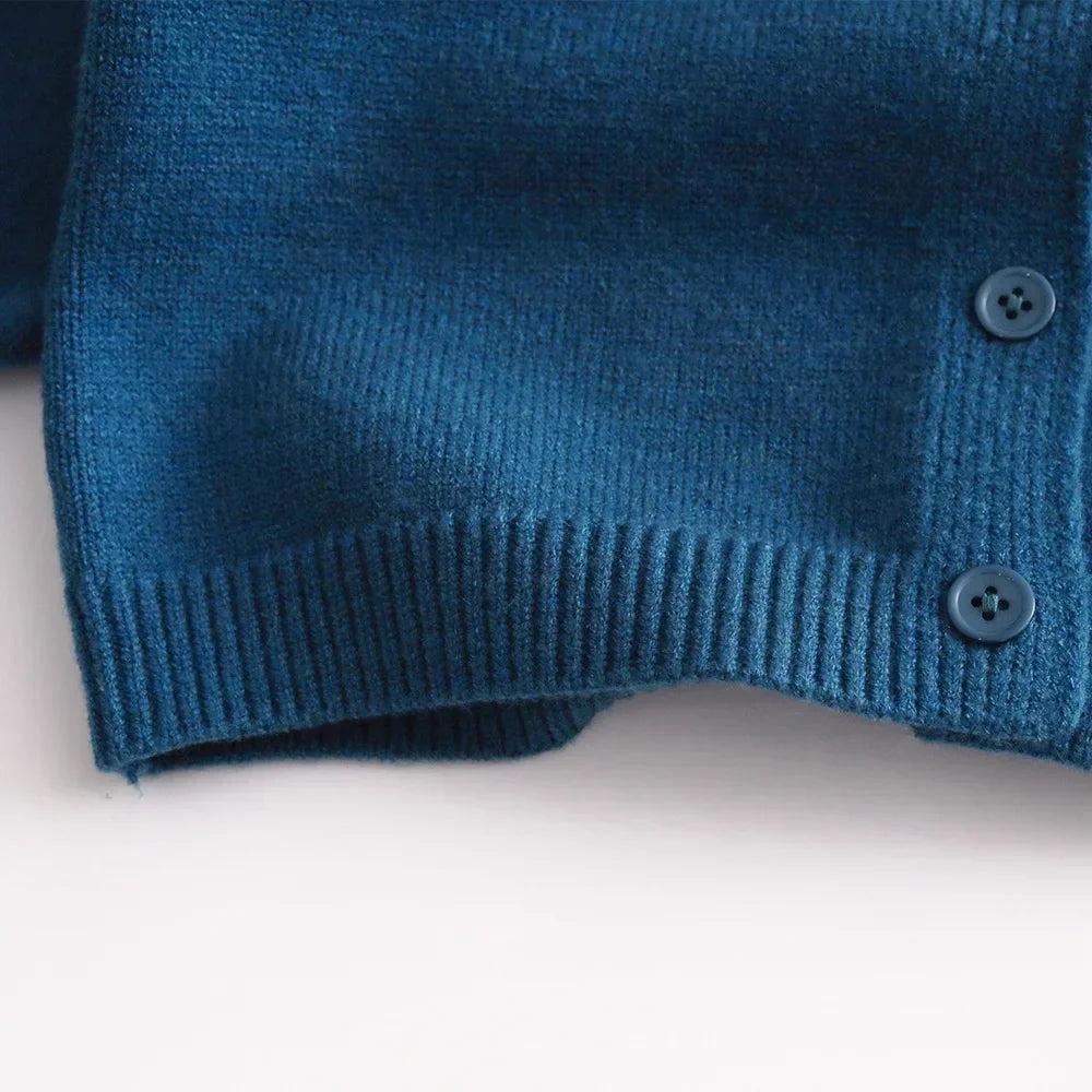 Kids Autumn Knit Sweater - Single-Breasted Knitwear Outfit for Boys & Girls (2-7 Years)