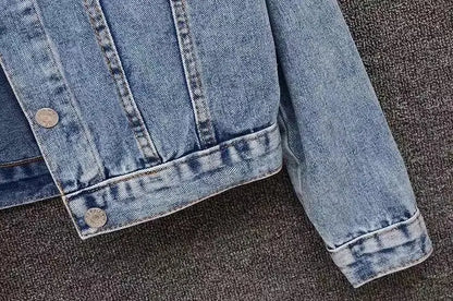Denim Coat Women Turn Down Collar 2024