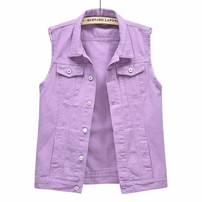 Qadınlar üçün cins jilet, payız geyimləri, moda geyimləri, gündəlik vintage zərif qolsuz pencək