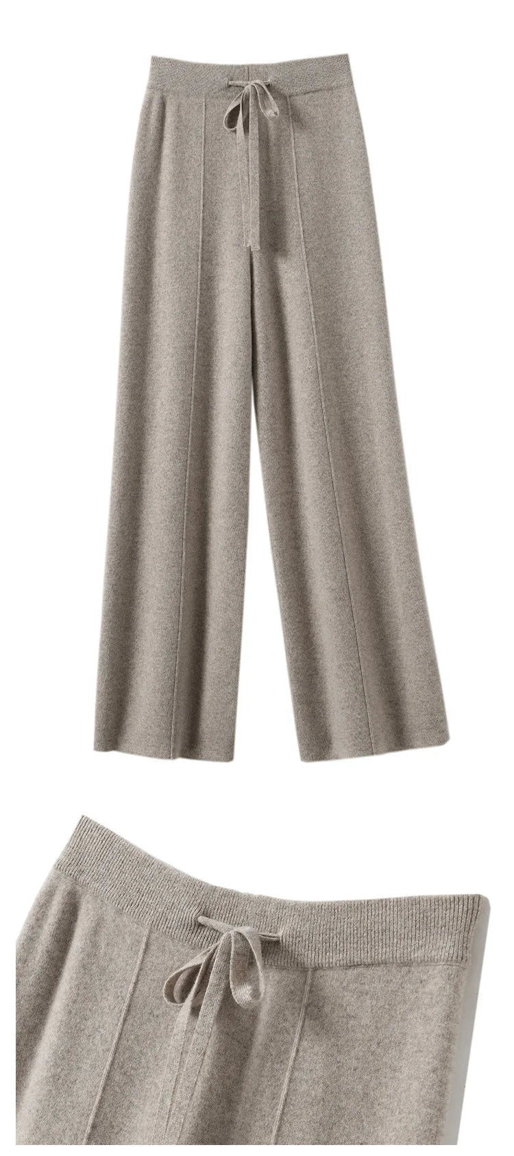 Women's High Waisted Warm Knit Wide Leg Straight