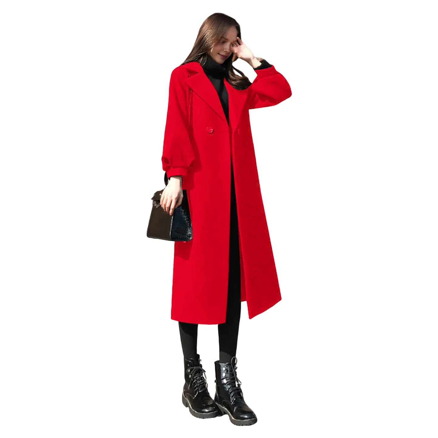Women's Long Wool Coat - Korean Fashion Winter Coat
