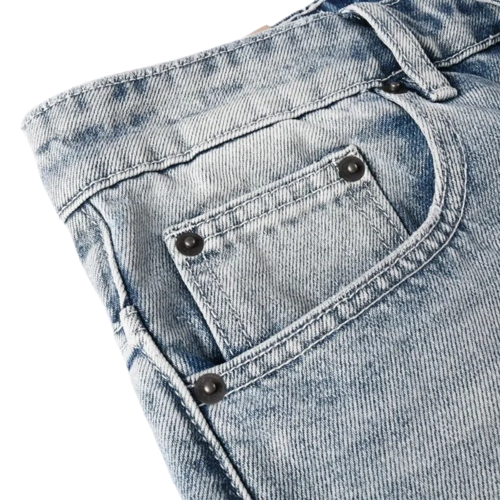 Men's Retro Embroidered Workwear Jeans